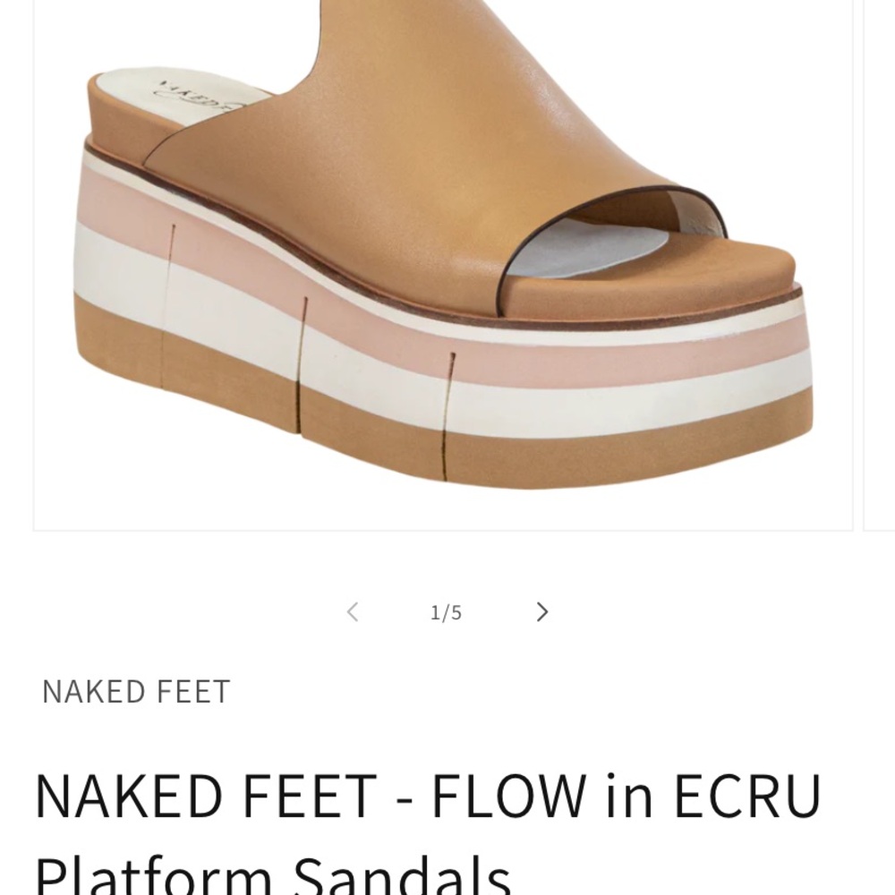 Naked Feet Flow Ecru Platform Sandals